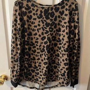 Leopard Print long sleeve top, size large